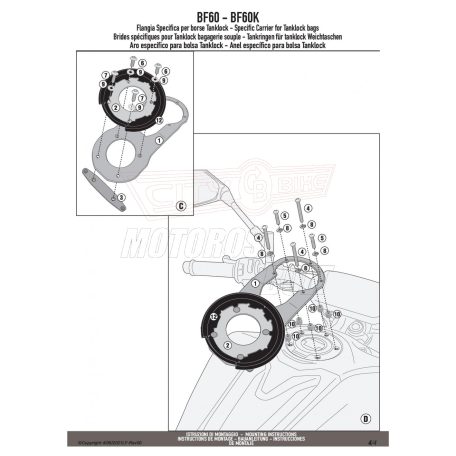 Rögzítő szett Tanklock és TanklockED táskákhoz BF60 GIVI