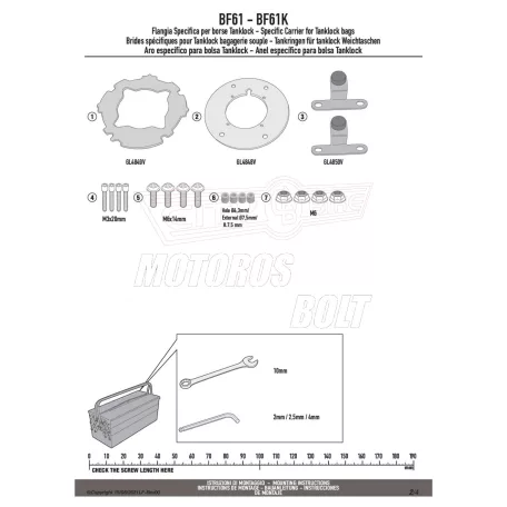 Rögzítő szett Tanklock és TanklockED táskákhoz BF61 GIVI