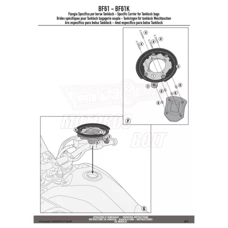 Rögzítő szett Tanklock és TanklockED táskákhoz BF61 GIVI