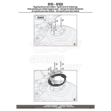 Rögzítő szett Tanklock és TanklockED táskákhoz BF65 GIVI