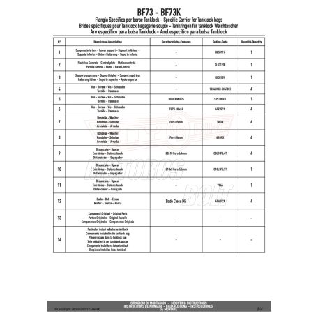 Rögzítő szett Tanklock és TanklockED táskákhoz BF73 GIVI