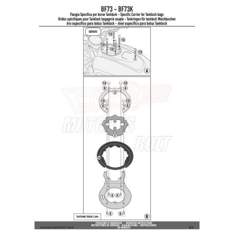 Rögzítő szett Tanklock és TanklockED táskákhoz BF73 GIVI