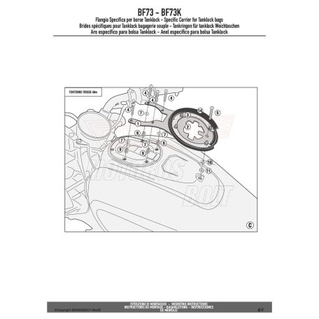 Rögzítő szett Tanklock és TanklockED táskákhoz BF73 GIVI