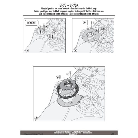 Rögzítő szett Tanklock és TanklockED táskákhoz BF75 GIVI