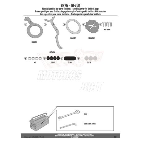 Rögzítő szett Tanklock és TanklockED táskákhoz BF76 GIVI