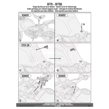   Rögzítő szett Tanklock és TanklockED táskákhoz BF76 GIVI