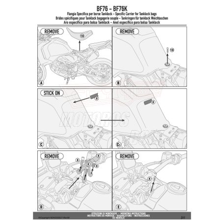 Rögzítő szett Tanklock és TanklockED táskákhoz BF76 GIVI