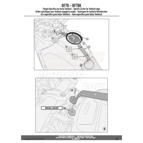 Rögzítő szett Tanklock és TanklockED táskákhoz BF76 GIVI