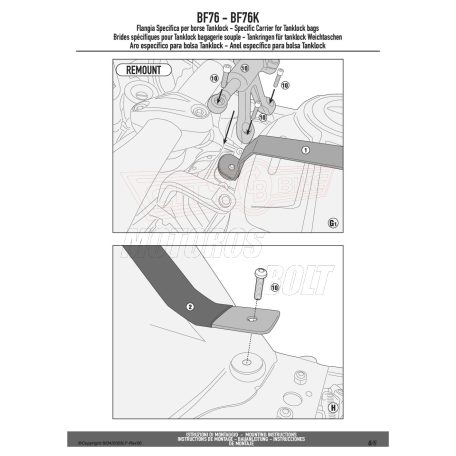 Rögzítő szett Tanklock és TanklockED táskákhoz BF76 GIVI