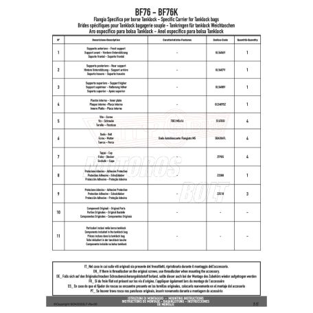 Rögzítő szett Tanklock és TanklockED táskákhoz BF76 GIVI