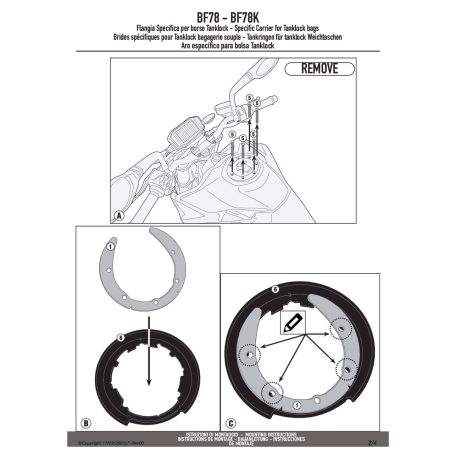 Rögzítő szett Tanklock és TanklockED táskákhoz BF78 GIVI
