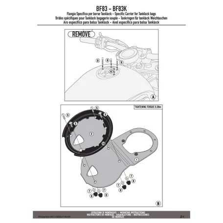 Rögzítő szett Tanklock és TanklockED táskákhozhoz BF83 GIVI