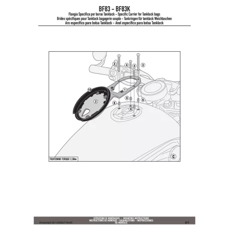 Rögzítő szett Tanklock és TanklockED táskákhozhoz BF83 GIVI