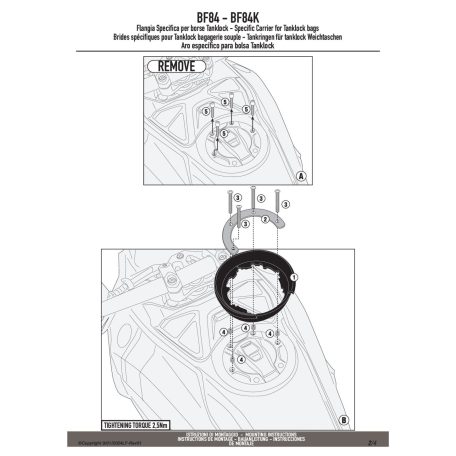 Rögzítő szett Tanklock és TanklockED táskákhozhoz BF84 GIVI