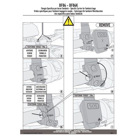 Rögzítő szett Tanklock és TanklockED táskákhozhoz BF84 GIVI