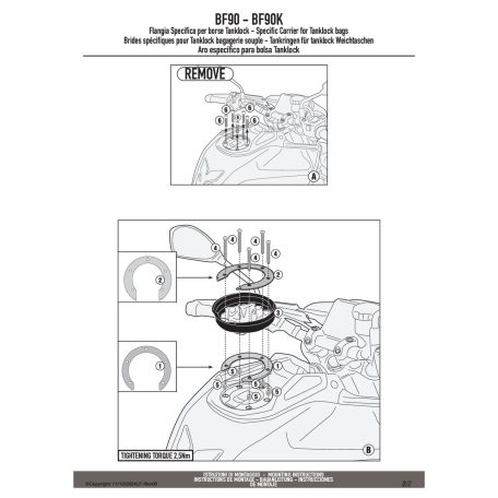Rögzítő szett Tanklock és TanklockED táskákhoz BF90 GIVI