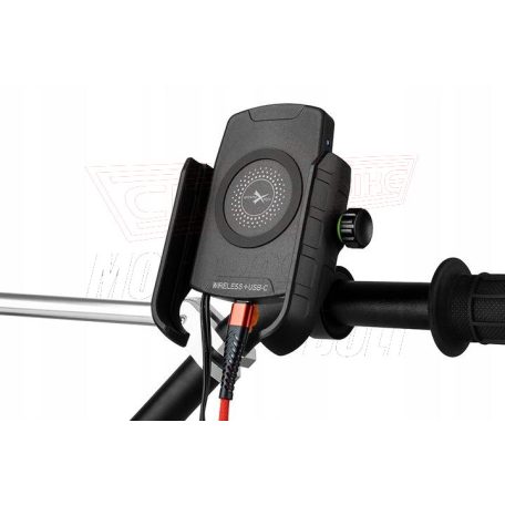 Telefontartó WIRELESS vezeték nélküli töltővel + USB-C csatlakozóval