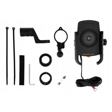 Telefontartó WIRELESS vezeték nélküli töltővel + USB-C csatlakozóval