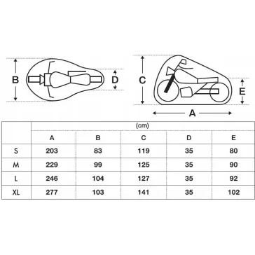 Motortakaró ponyva M méret BIKETEC M (229x99x125 cm)