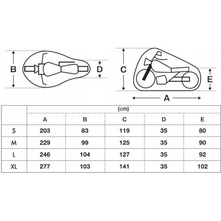 Motortakaró ponyva M méret BIKETEC M (229x99x125 cm)