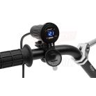 USB töltő dupla vízálló feszültség jelzővel kormányra szerelhető