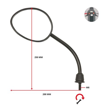 Tükör PIAGGIO ZIP 50-100 bal Gyári