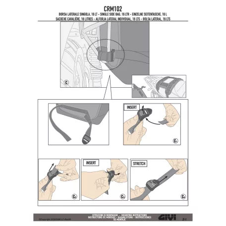 GIVI CRM102 – 16 literes oldaltáska retró és café racer motorokra 1db!