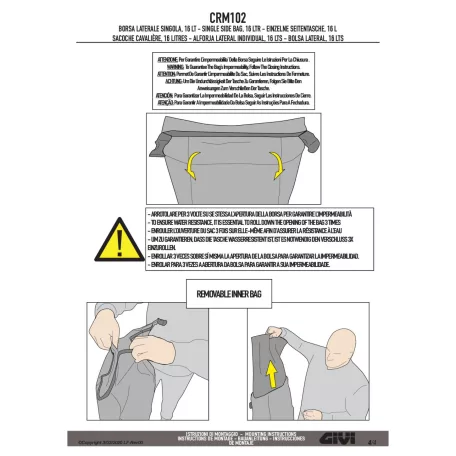 GIVI CRM102 – 16 literes oldaltáska retró és café racer motorokra 1db!