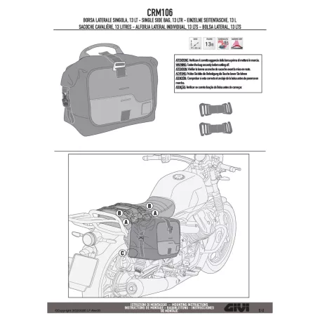 GIVI CRM106 – 13 literes oldaltáska retró és café racer motorokra 1db!