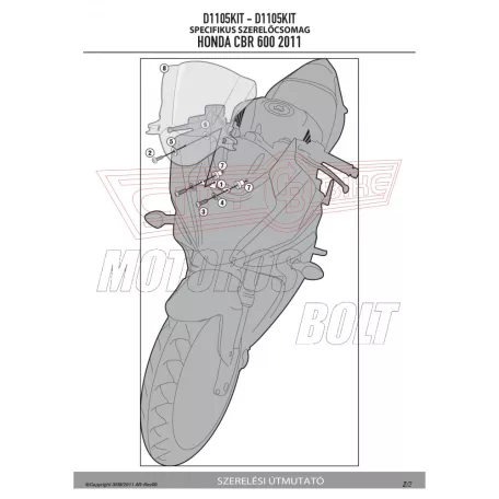 Plexi-szélvédő TARTÓ Honda CBR 600 F (11-13) GIVI