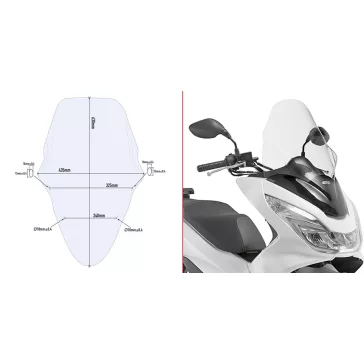   Plexi-szélvédő HONDA PCX 125-150 (14-17) / PCX 150 (18) GIVI