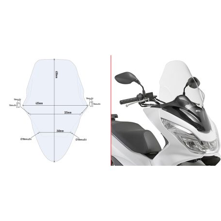 Plexi-szélvédő HONDA PCX 125-150 (14-17) / PCX 150 (18) GIVI