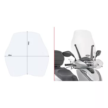   Plexi-szélvédő HONDA SH 125i-150i (2017-2019) GIVI - a gyári tartóra