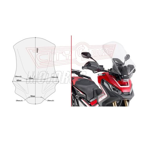 Plexi-szélvédő Honda X-ADV 750 (2017-2020) GIVI