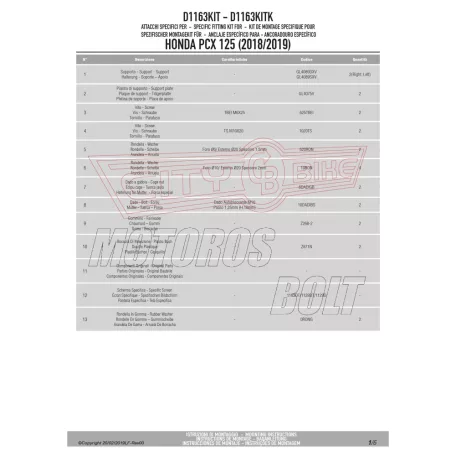 Plexi-szélvédő TARTÓ Honda PCX 125 (2018-2020) GIVI
