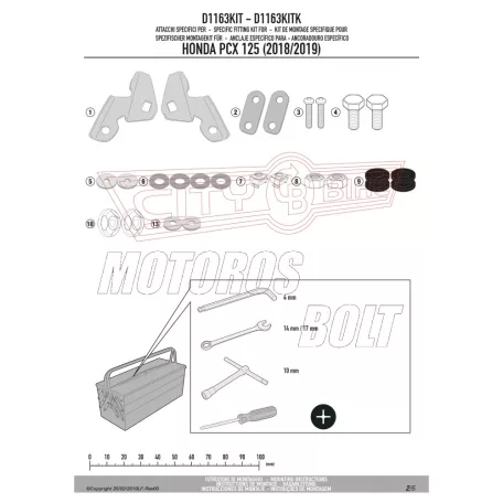 Plexi-szélvédő TARTÓ Honda PCX 125 (2018-2020) GIVI