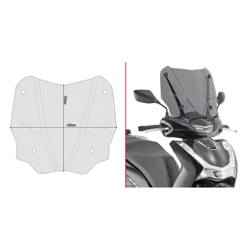   Plexi-szélvédő (tartó nélkül) HONDA SH 350 (2021-2026) / HONDA SH 125-150 (2020-2025) GIVI
