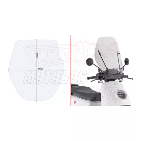 Plexi-szélvédő (tartó nélkül) HONDA SH 125-250 (20-24) / HONDA SH 350 (21-24) GIVI