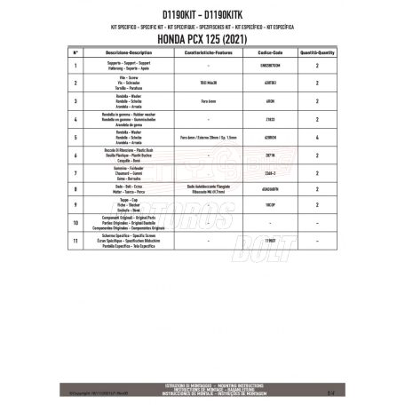 Plexi-szélvédő TARTÓ HONDA PCX 125 (21>24) GIVI