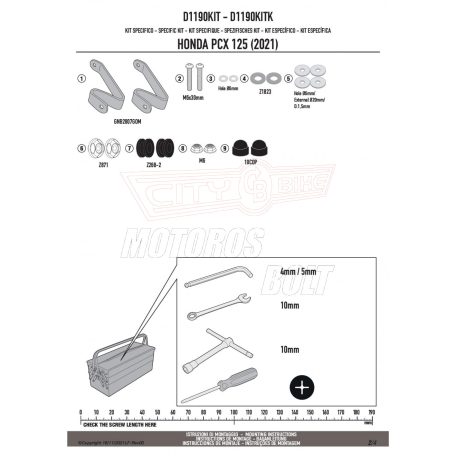 Plexi-szélvédő TARTÓ HONDA PCX 125 (21>24) GIVI