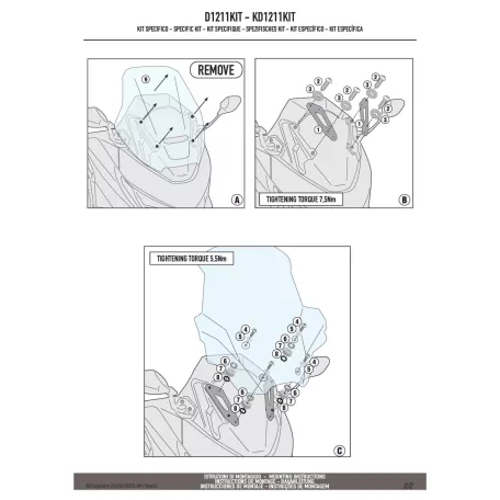 Rögzítő készlet GIVI szélvédőhöz HONDA Forza 750 (2025)
