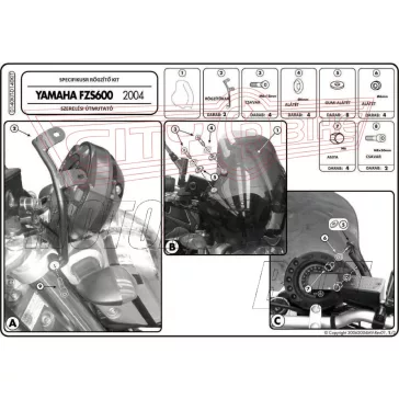 Plexi-szélvédő TARTÓ Yamaha FZ6N (04-06) GIVI