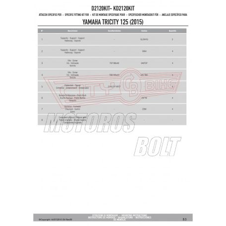Plexi-szélvédő TARTÓ MBK Tryptik 125 (2014-2017) / YAMAHA TRICITY 125-155 (2014-2024) GIVI
