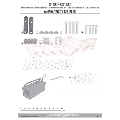 Plexi-szélvédő TARTÓ MBK Tryptik 125 (2014-2017) / YAMAHA TRICITY 125-155 (2014-2024) GIVI