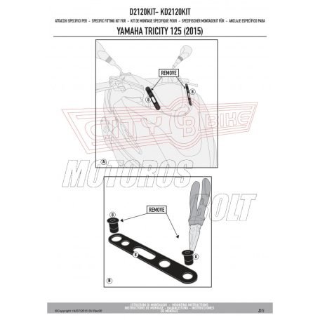 Plexi-szélvédő TARTÓ MBK Tryptik 125 (2014-2017) / YAMAHA TRICITY 125-155 (2014-2024) GIVI