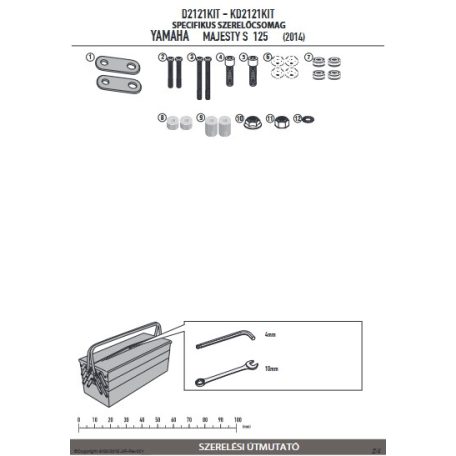Plexi-szélvédő TARTÓ YAMAHA MAJESTY S 125 (14-17), MBK Skylinner S (14) GIVI