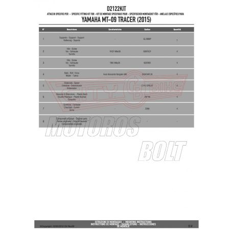 Plexi-szélvédő TARTÓ Yamaha MT-09 Tracer (2015-2017) GIVI