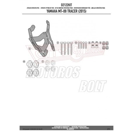 Plexi-szélvédő TARTÓ Yamaha MT-09 Tracer (2015-2017) GIVI