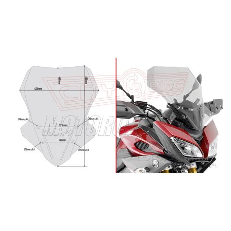 Plexi-szélvédő Yamaha MT-09 Tracer (2015-2017) GIVI