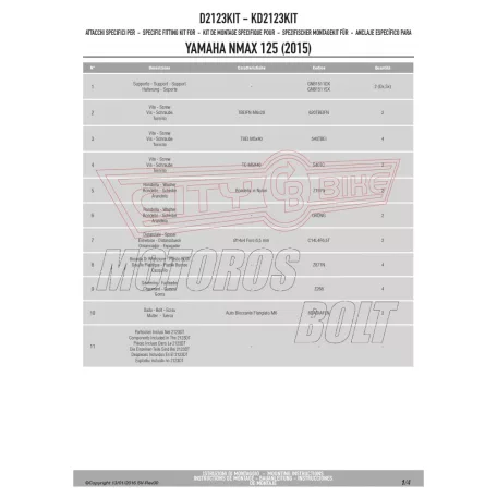 Plexi-szélvédő TARTÓ YAMAHA N-Max 125 (2015-2018) GIVI